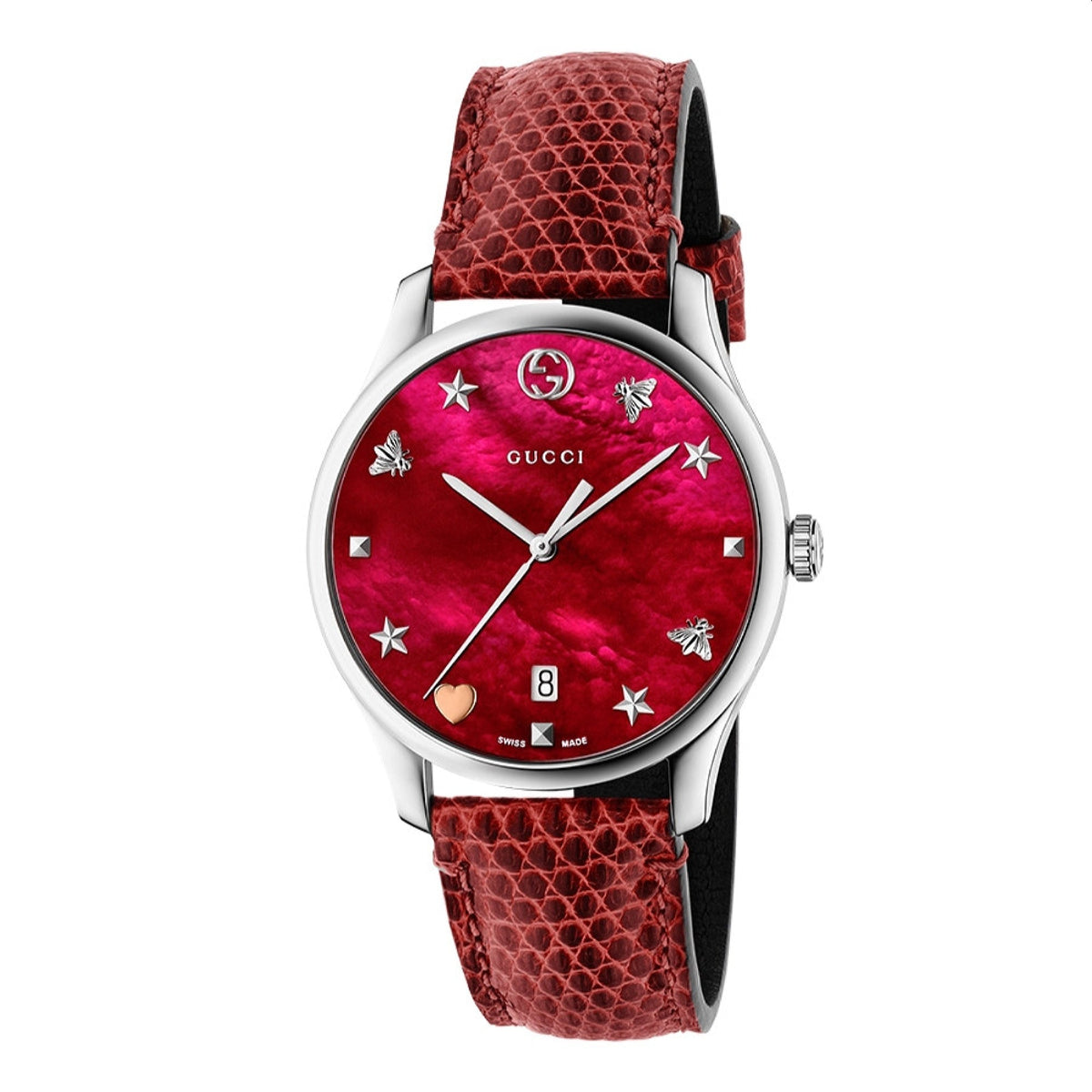 Gucci Women&#39;s YA1264041 Red Leather Watch