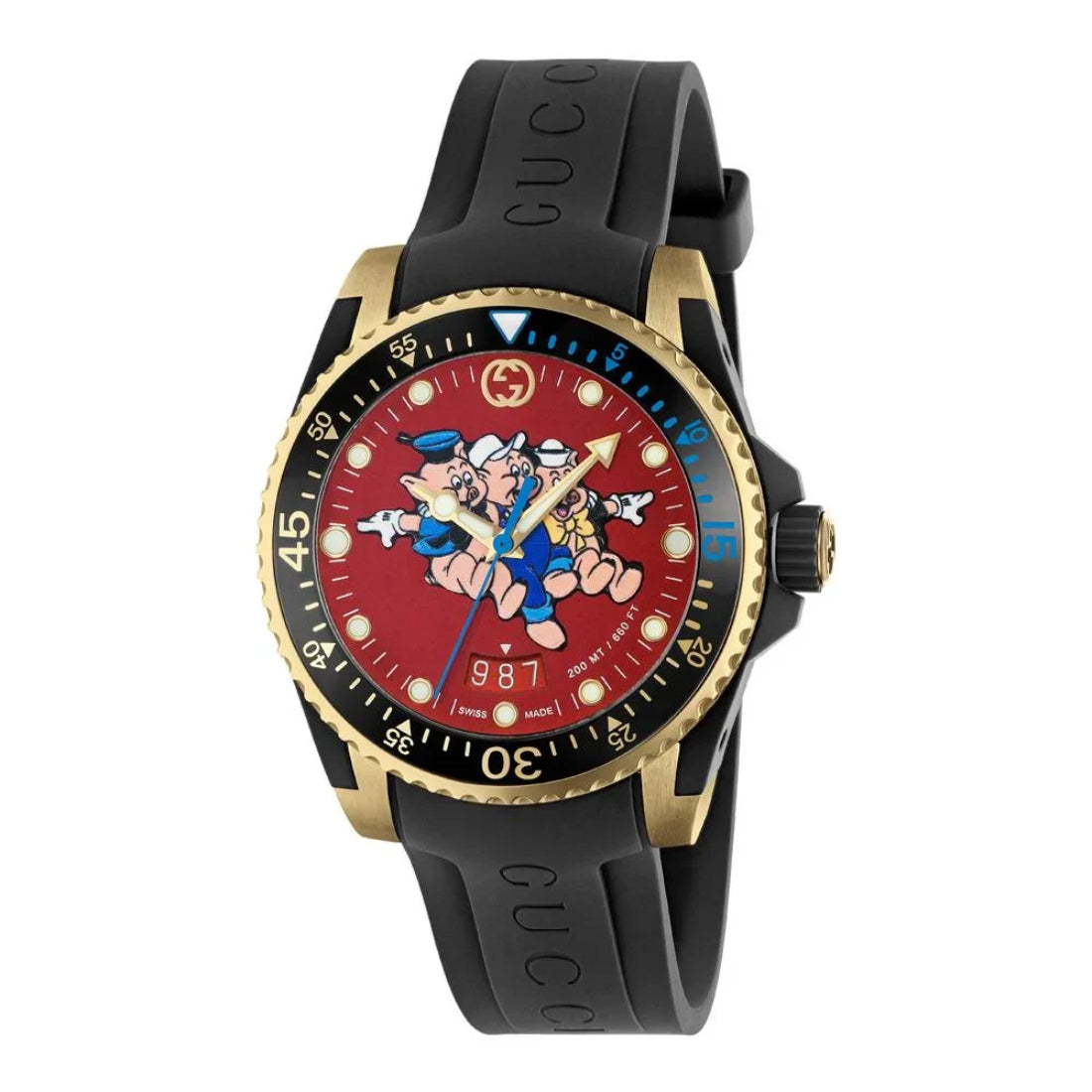 Gucci Dive Men's Black Strap Quartz Watch - YA136325