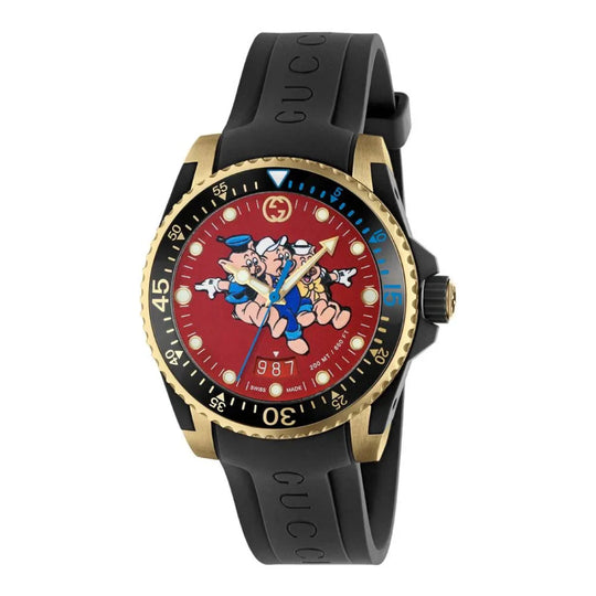 Gucci Dive Men's Black Strap Quartz Watch - YA136325