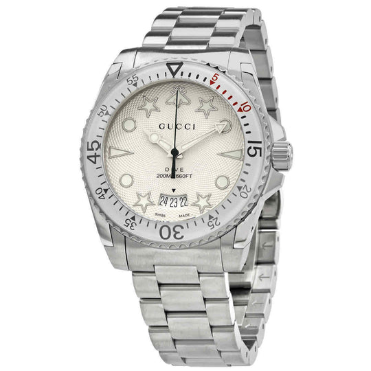 Gucci Dive Men's Silver Bracelet Quartz Watch - YA136336