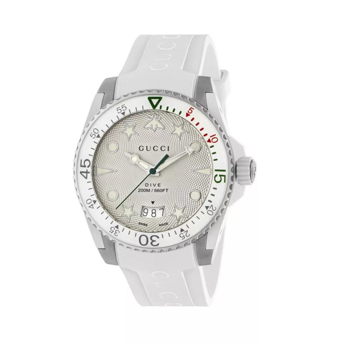 Gucci Men&#39;s YA136337 White Rubber Watch