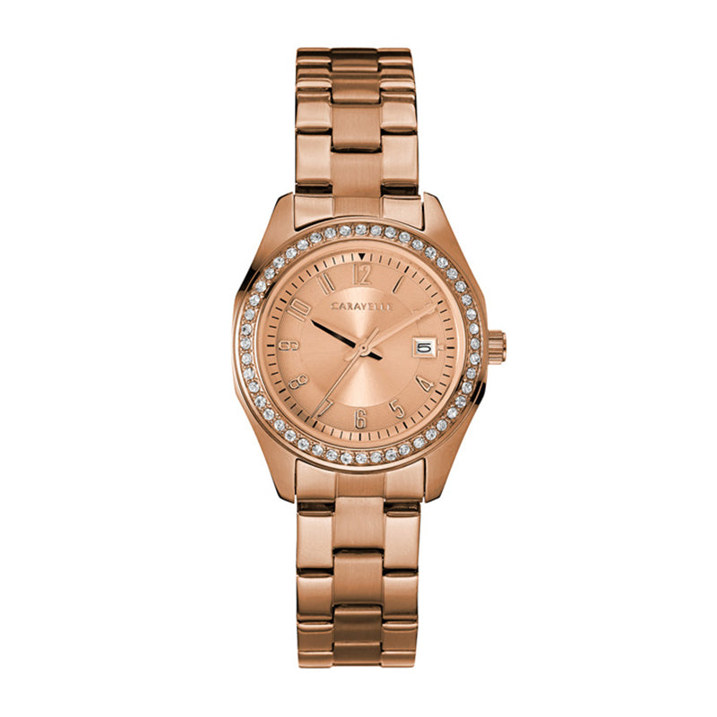 Bulova Caravelle by Bulova Women's Rose Gold-tone Bracelet Quartz Watch - 44M103
