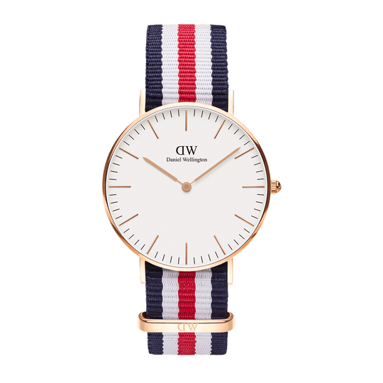 Daniel Wellington Canterbury Adult Multicolor-Blue, White and Red Strap Quartz Watch - DW00600030