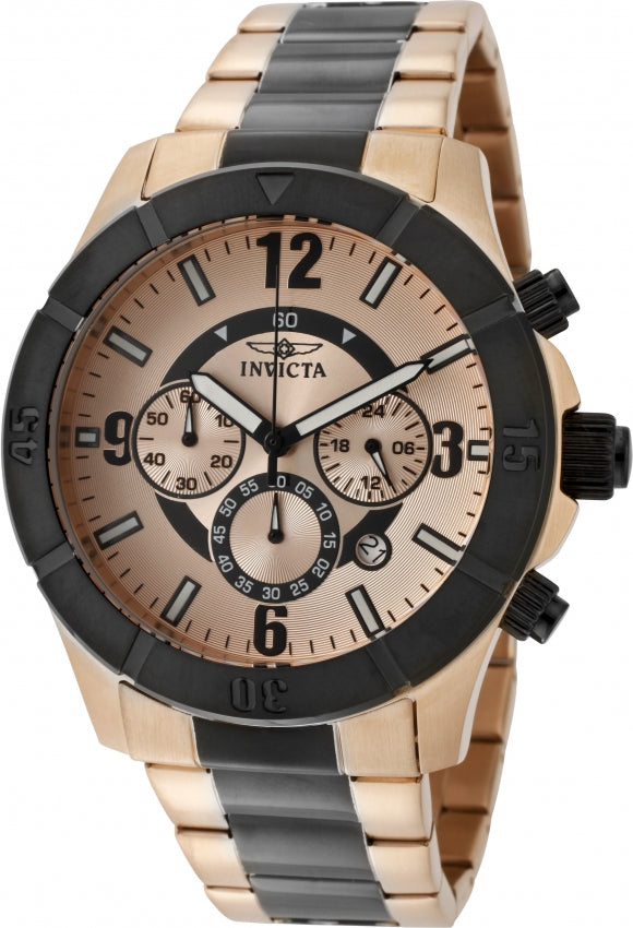 Invicta Men's 1424 Specialty Quartz Chronograph Rose Gold Dial Watch