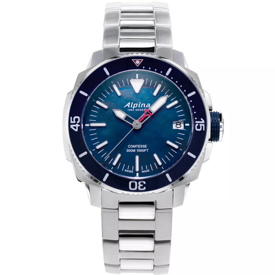 Alpina Seastrong Diver Comtesse Women's Silver-tone Bracelet Quartz Watch - AL-240MPN2VC6B