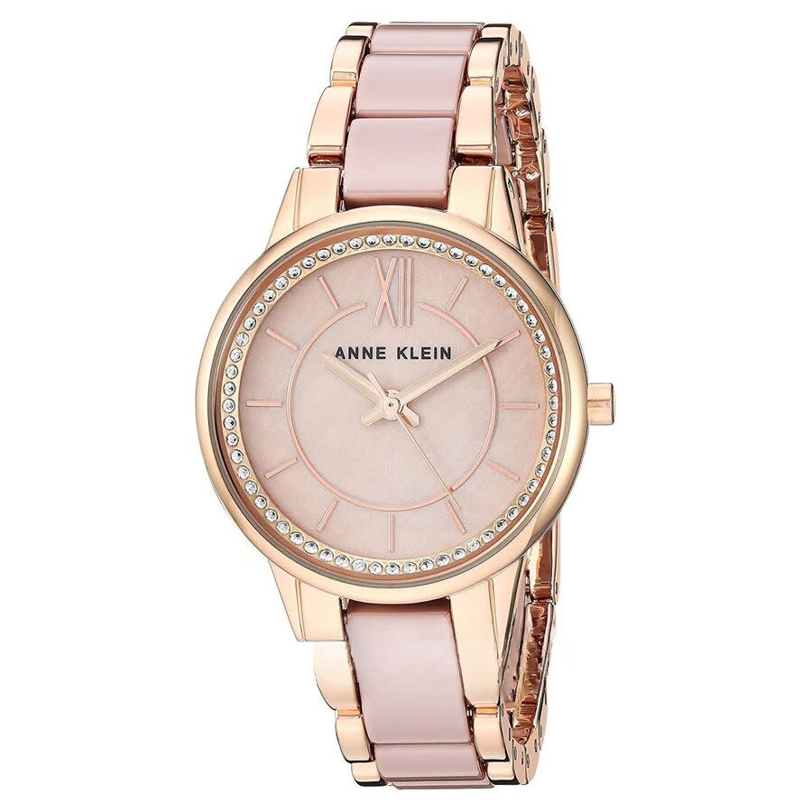 Anne Klein Ceramic Women's Taupe with Rose Gold-tone Bracelet Quartz Watch - AK/3344TPRG