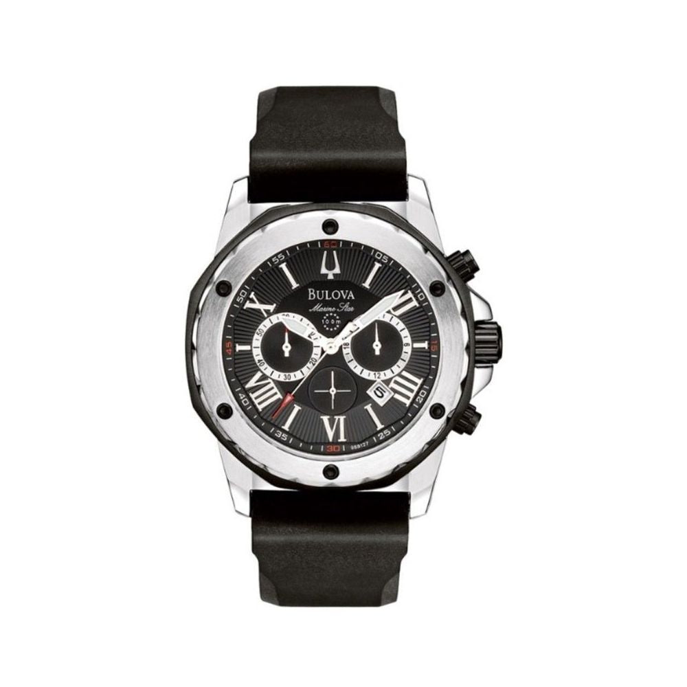 Bulova Marine Star Men's Black Strap Quartz Watch - 98B127