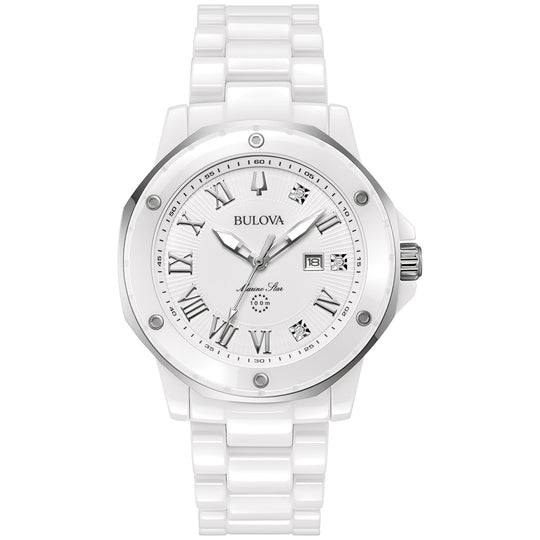 Bulova Marc Anthony Marine Star Women's White Bracelet Quartz Watch - 98P222