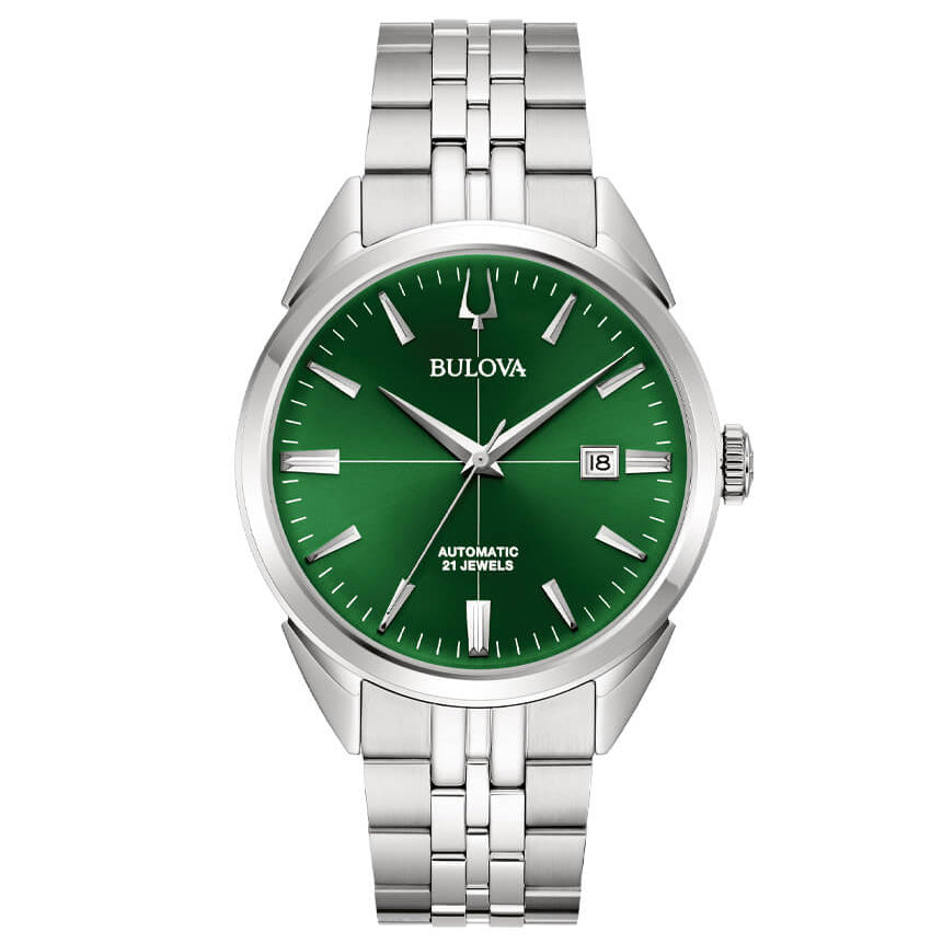 Bulova Sutton Collection Men's Silver Bracelet Automatic Watch - 96B424