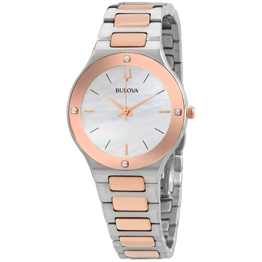 Bulova Millennia  Women's Rose Gold-Silver Two tone Bracelet Quartz Watch - 98R274