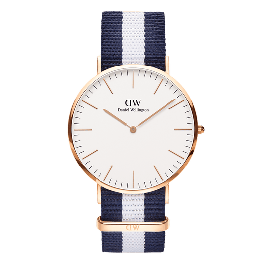 Daniel Wellington Glasgow Men's Blue and White Strap Quartz Watch - DW00100004