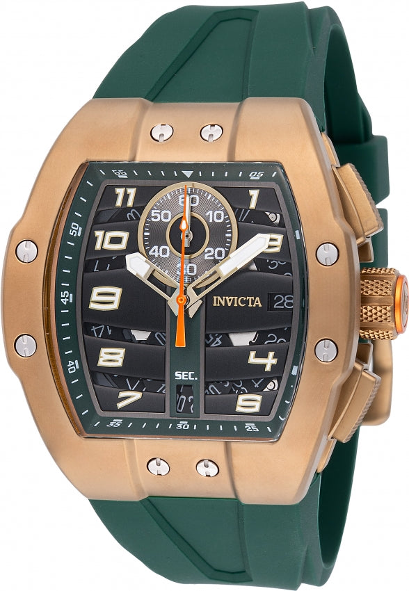 Invicta Men's 47373 Invicta Racing Quartz Multifunction Black, Green Dial Watch