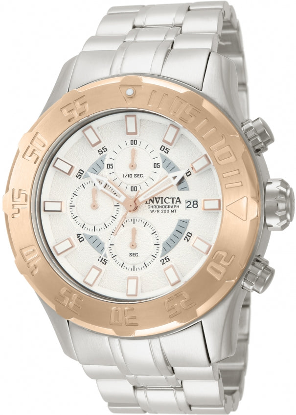 Invicta Men's 13108 Pro Diver Quartz Chronograph Silver Dial Watch