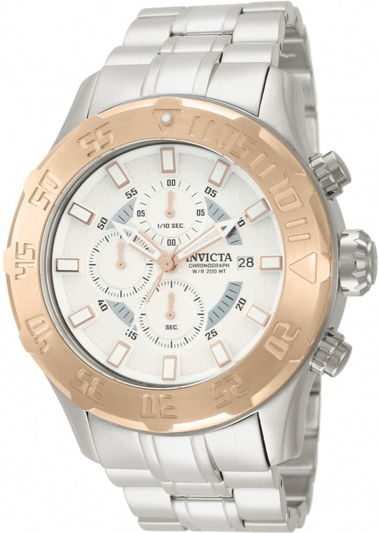 Invicta Men's 13108 Pro Diver Quartz Chronograph Silver Dial Watch