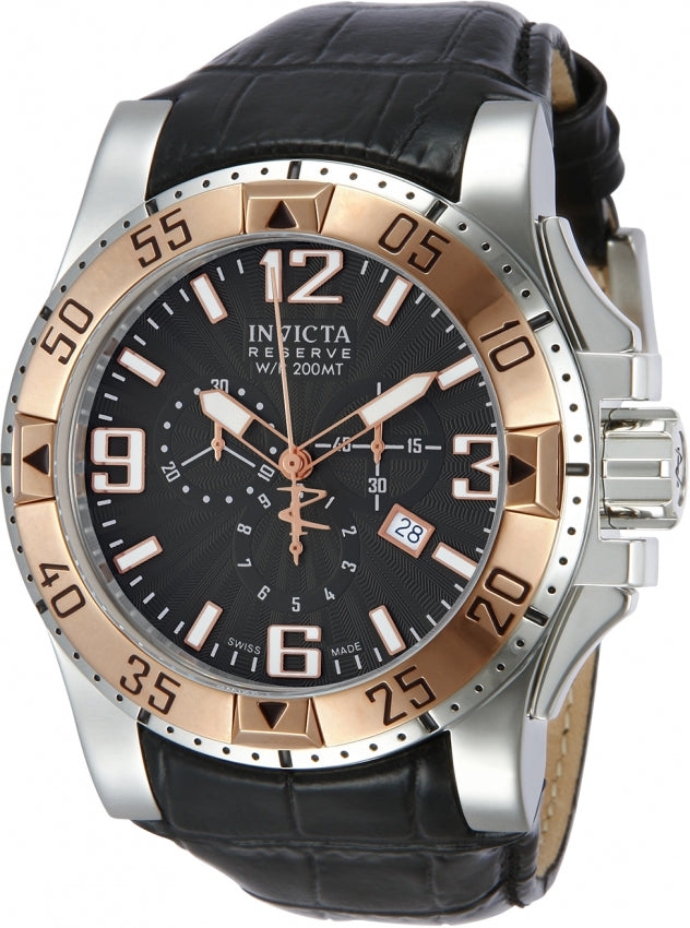 Invicta Men's 10899 Reserve Excurion Chronograph Quartz Black Dial Watch
