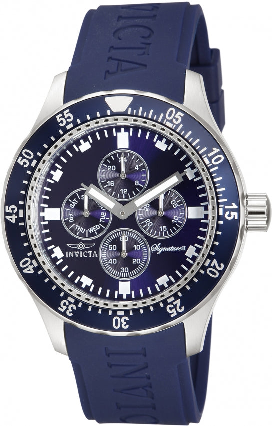 Invicta Men's 7402 Signature Quartz Blue Dial Chronograph Watch