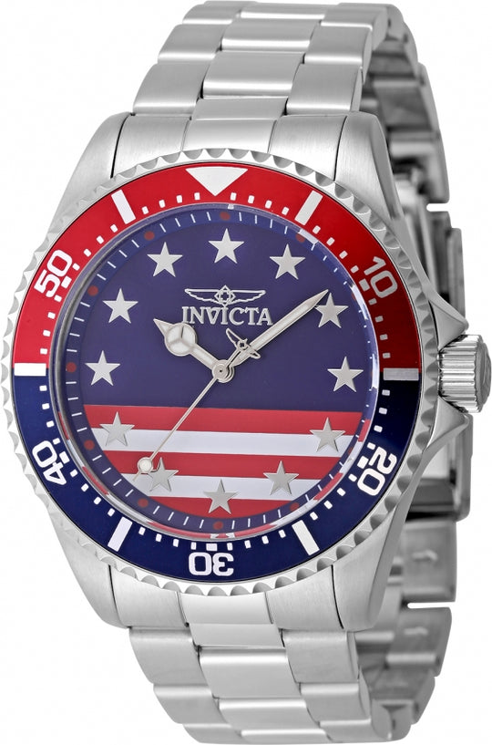 Invicta Men's 48942 Pro Diver Quartz PC21 Red, White, Blue Dial Watch