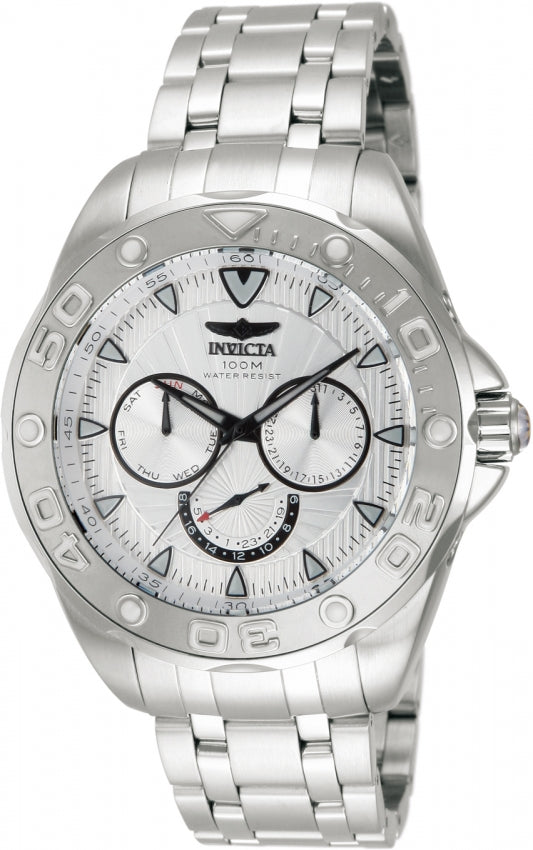 Invicta Men's 12253 Pro Diver Quartz Chronograph Silver Dial Watch