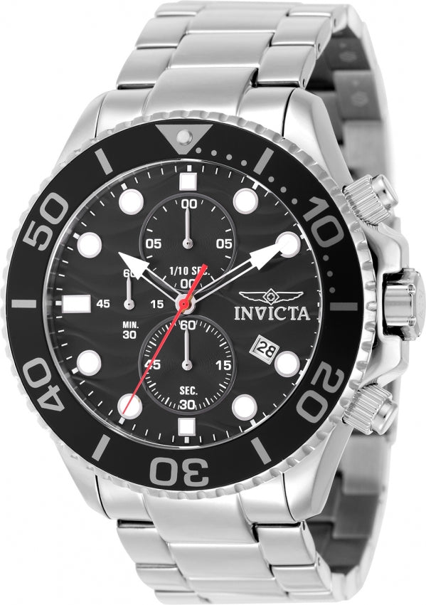 Invicta Men's 50221 Pro Diver Quartz VD57 Black Dial Watch