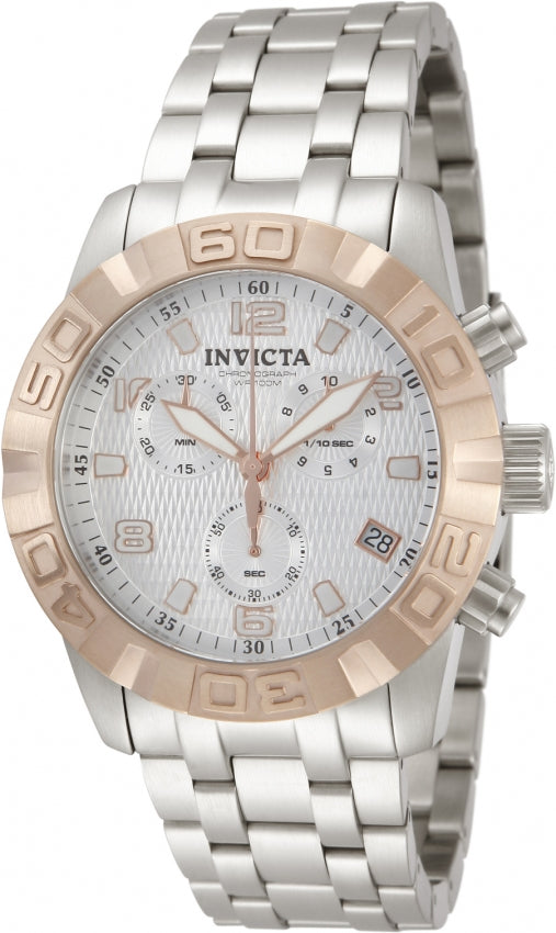 Invicta Men's 11451 Pro Diver Quartz Chronograph Silver Dial Watch