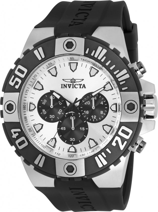 Invicta Men's 23969 Pro Diver Quartz Chronograph Silver Dial Watch