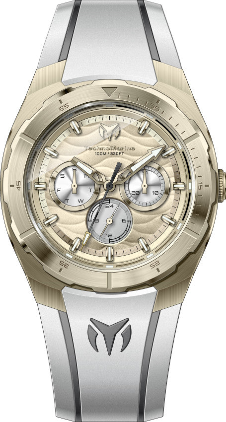 Technomarine Men's TM-125026 Cruise Quartz VH63 Gold, Silver, White Dial Watch