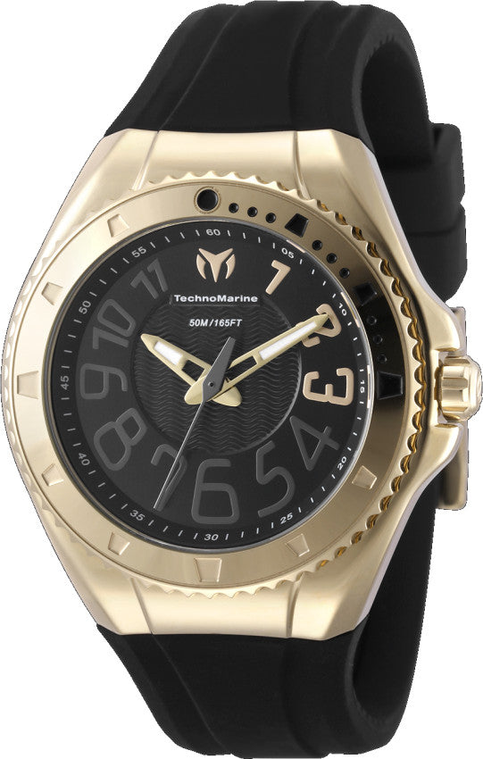 Technomarine Men's TM-225047 Lusso Mare Quartz 3 Hand Black Dial Watch