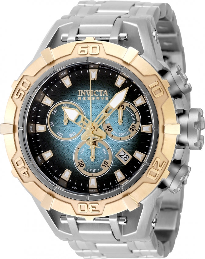 Invicta Men's 47852 Reserve Quartz 3 Hand Black, Blue Dial Watch