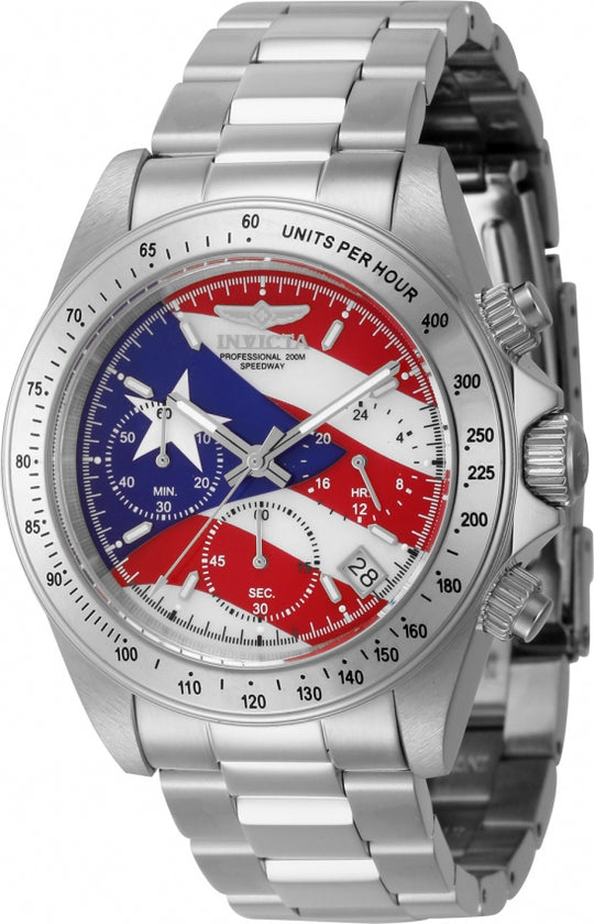 Invicta Men's 46111 Speedway Quartz Chronograph Red, White, Blue Dial Watch