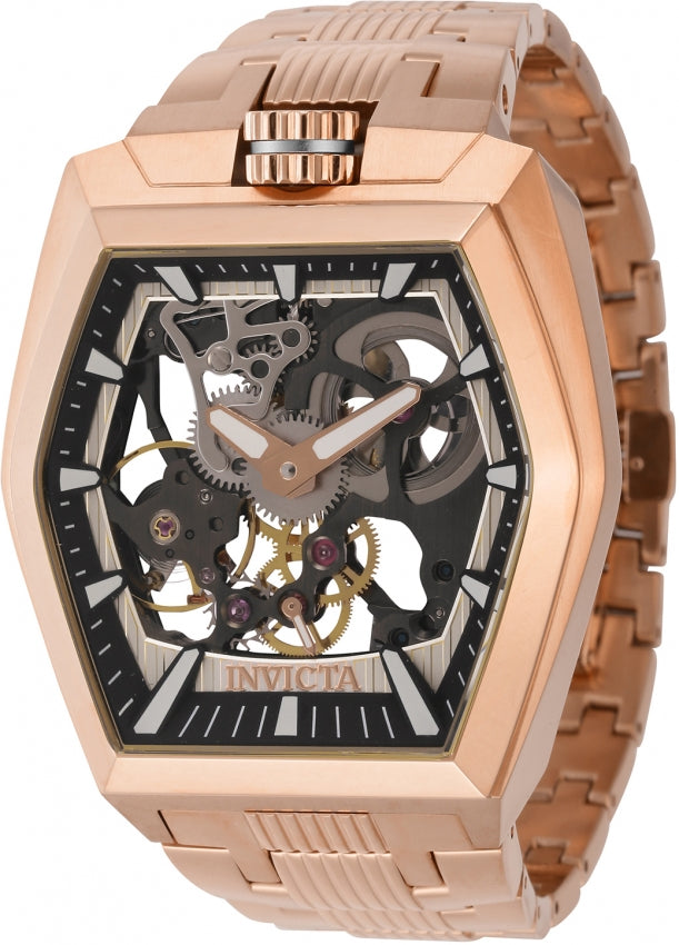 Invicta Men's 44014 Akula Mechanical 2 Hand Black, White Dial Watch
