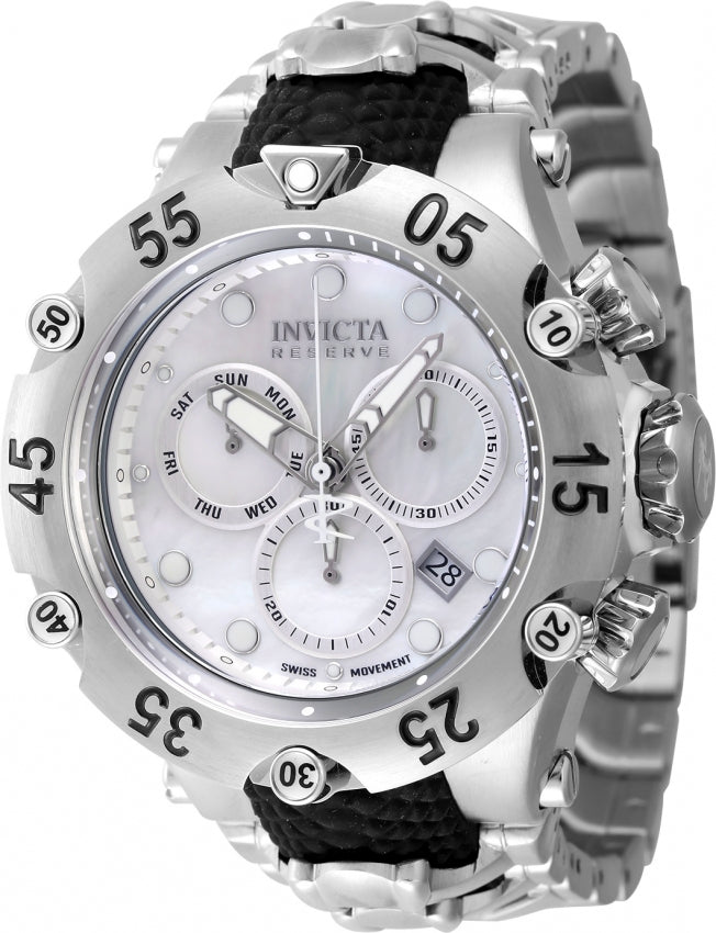 Invicta Men's 47156 Reserve Quartz Chronograph White, Silver Dial Watch