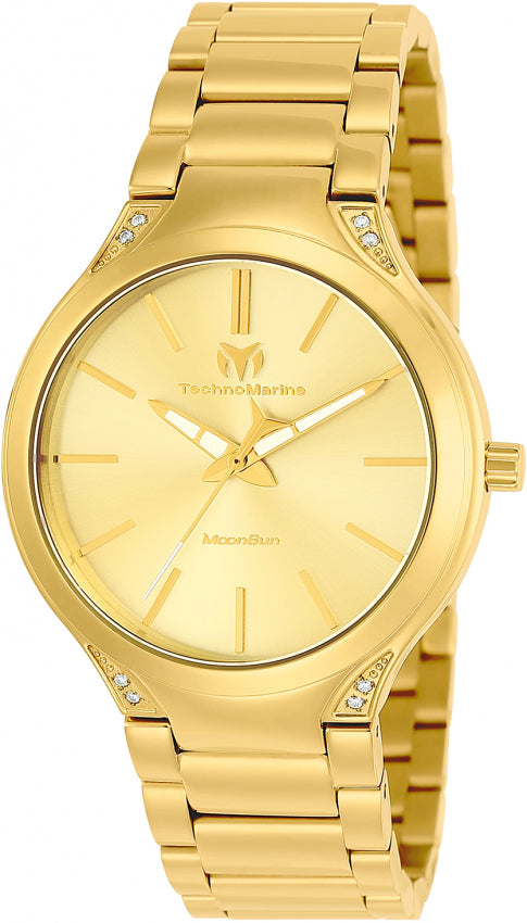 Technomarine Women's TM-117032 MoonSun Quartz Gold Dial Watch
