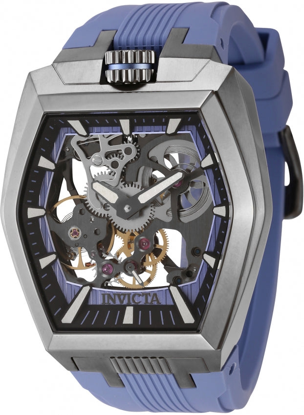 Invicta Men's 44019 Akula Mechanical 2 Hand Black, Metallic Blue Dial Watch