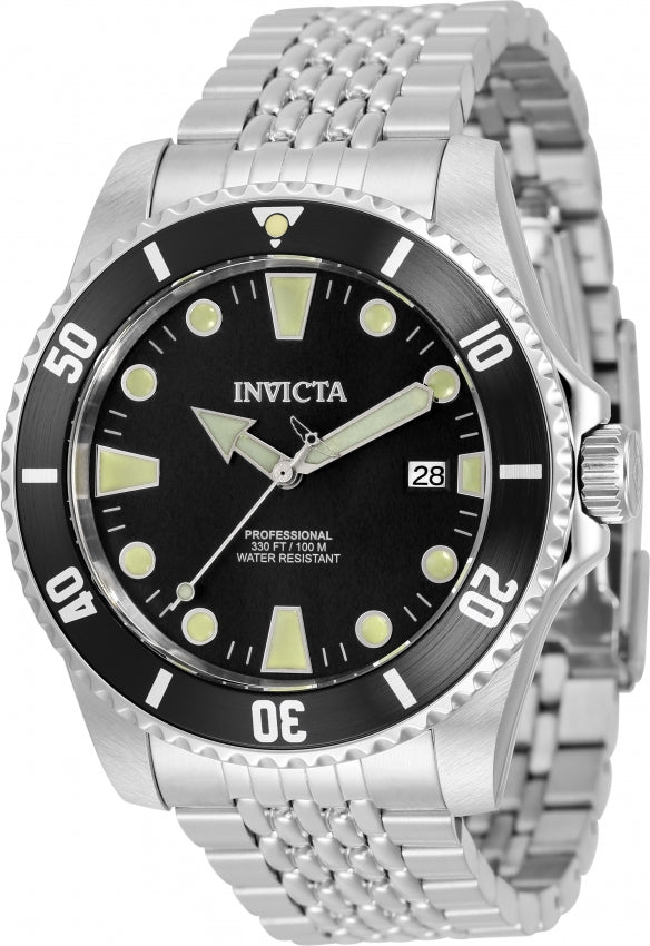 Invicta Men's 33502 Pro Diver Automatic 3 Hand Black Dial Watch