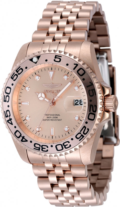 Invicta Women's 48386 Pro Diver Quartz 3 Hand Rose Gold Dial Watch