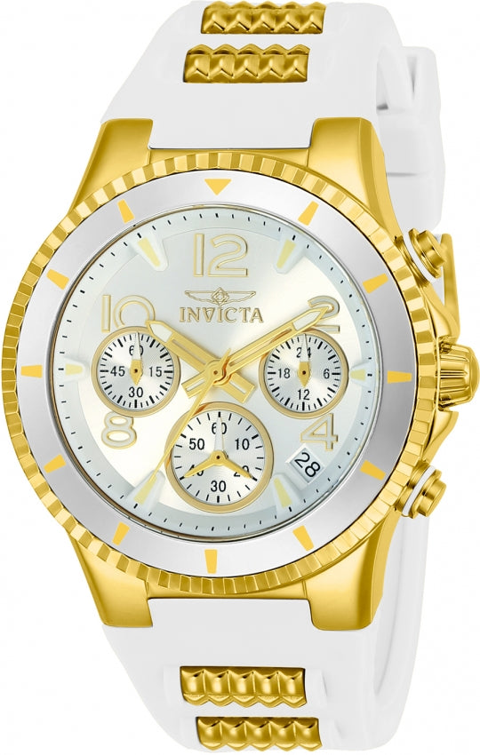 Invicta Women's 24187 BLU Quartz 3 Hand Silver Dial Watch