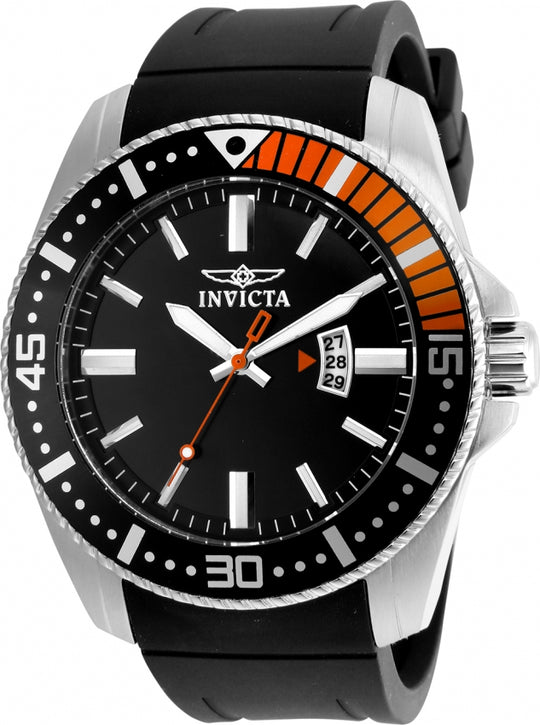Invicta Men's 21392 Pro Diver  Quartz 3 Hand Black Dial Watch