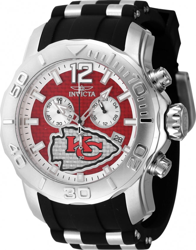 Invicta Men's 48008 NFL Kansas City Chiefs Quartz Chronograph Red Dial Watch