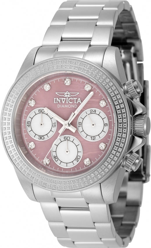 Invicta Women's 48756 Elite Diamond Quartz Chronograph Pink, White Dial Watch