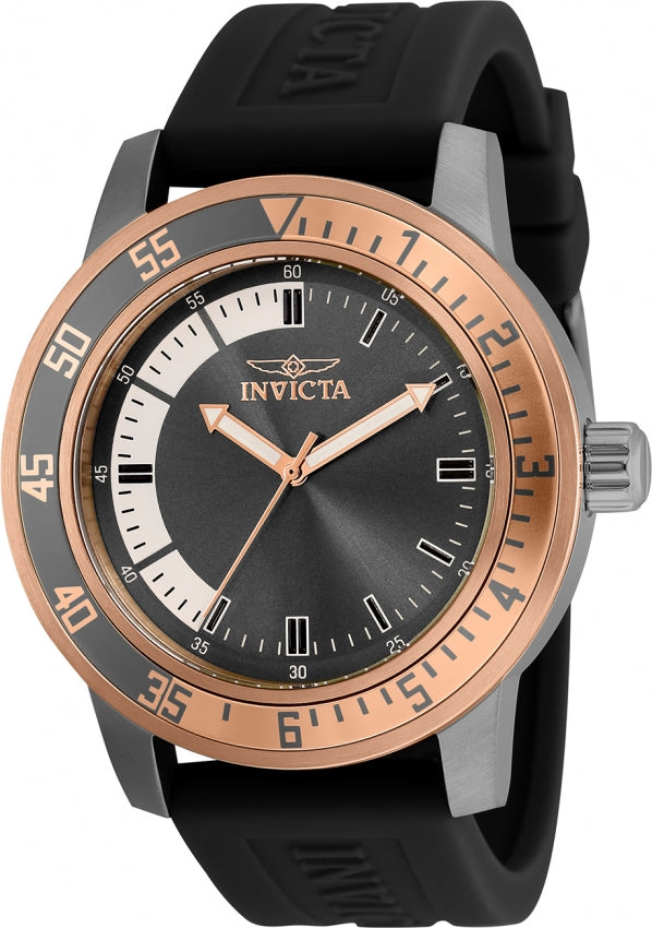 Invicta Men's 35687 Specialty Quartz 3 Hand White, Gunmetal Dial Watch