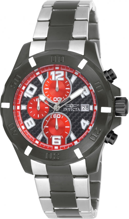 Invicta Men's 18050 Specialty Quartz Chronograph Black and Red Carbon Fiber Dial Watch
