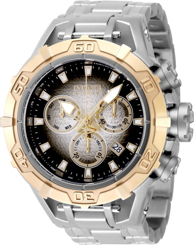 Invicta Men's 47851 Reserve Quartz 3 Hand Black, Silver Dial Watch