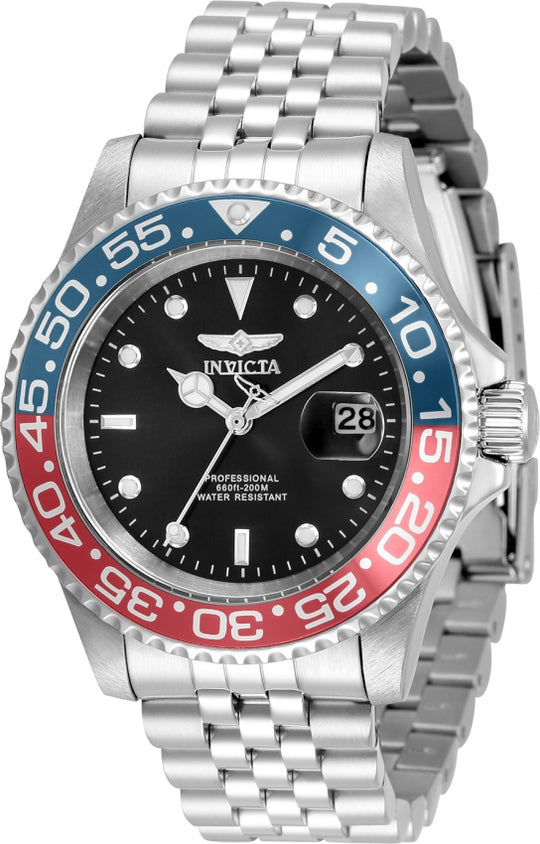 Invicta Men's 34102 Pro Diver Quartz 3 Hand Black Dial Watch