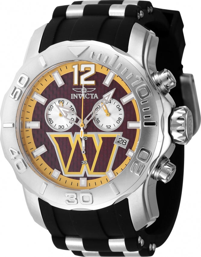 Invicta Men's 48009 NFL Washington Commanders Quartz Chronograph Dark Red Dial Watch