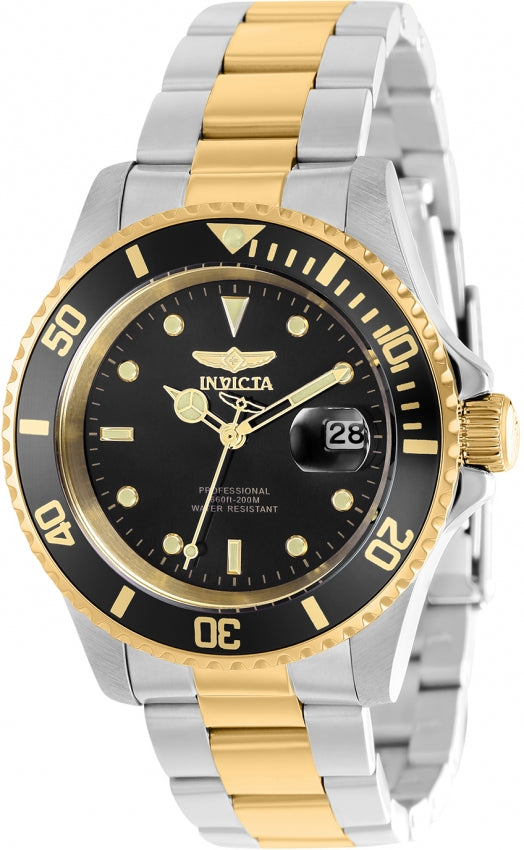 invicta Men's 37158 Pro Diver Quartz 3 Hand Black Dial Watch