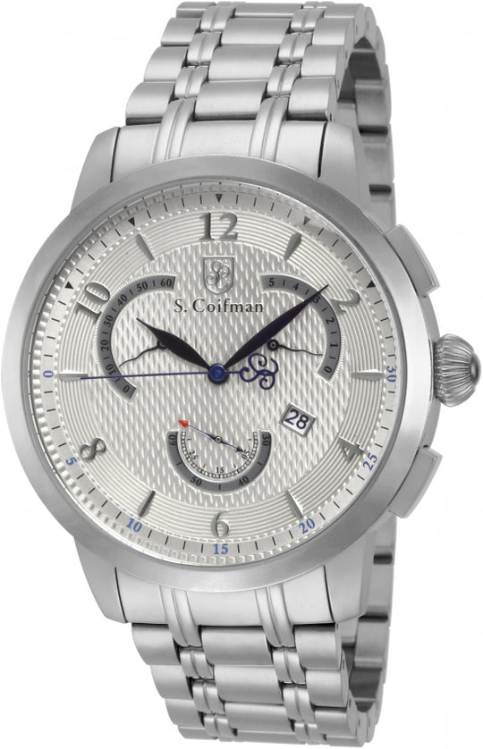 S.Coiffman Men's SC0235 Heritage Quartz Chronograph Silver Dial Watch
