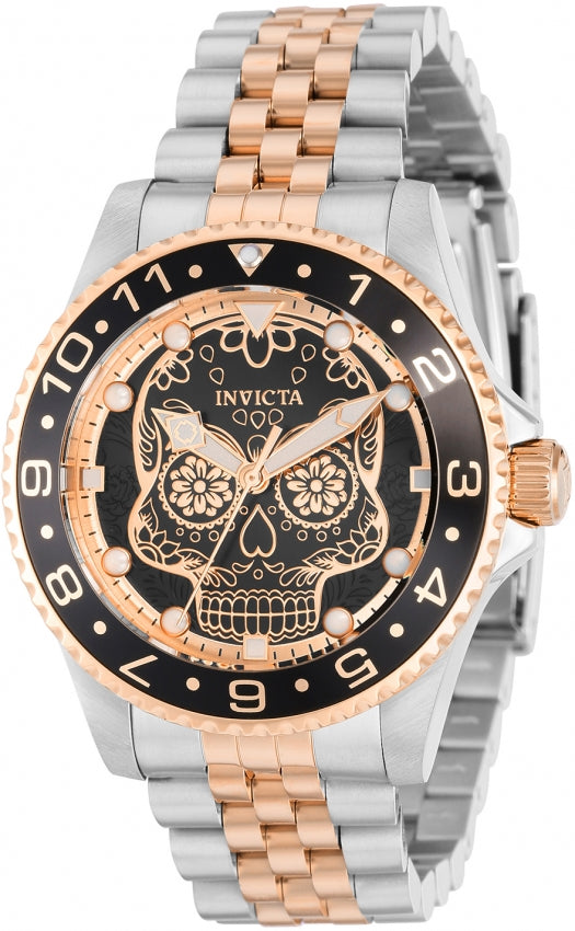 Invicta Men's 36862 Pro Diver Quartz PC21 Rose Gold, Black Dial Watch