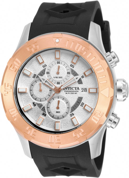 Invicta Men's 14081 Pro Diver Quartz Chronograph Silver Dial Watch