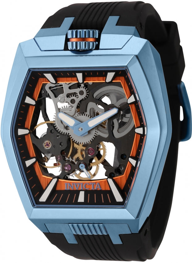 Invicta Men's 44021 Akula Mechanical 2 Hand Black, Orange Dial Watch