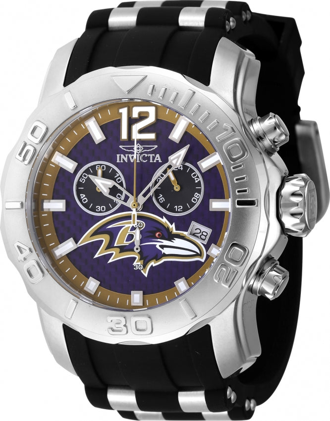 Invicta Men's 48007 NFL Baltimore Ravens Quartz Chronograph Blue Dial Watch